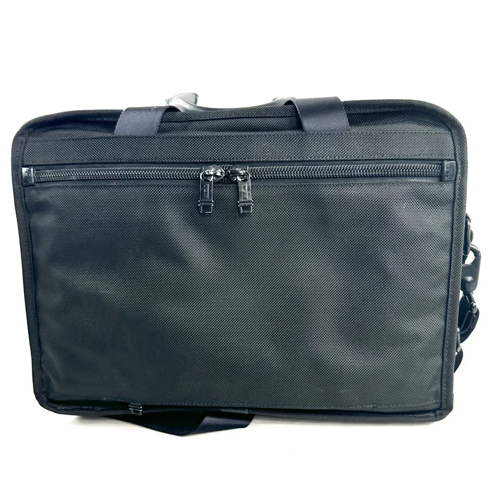 Tumi Black Ballistic Canvas Expandable Large Attaché Briefcase Laptop Bag Office